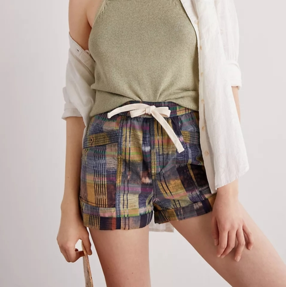 Pilcro Anthropologie Women's Heirloom Tie-Dye Plaid Shorts in Size S